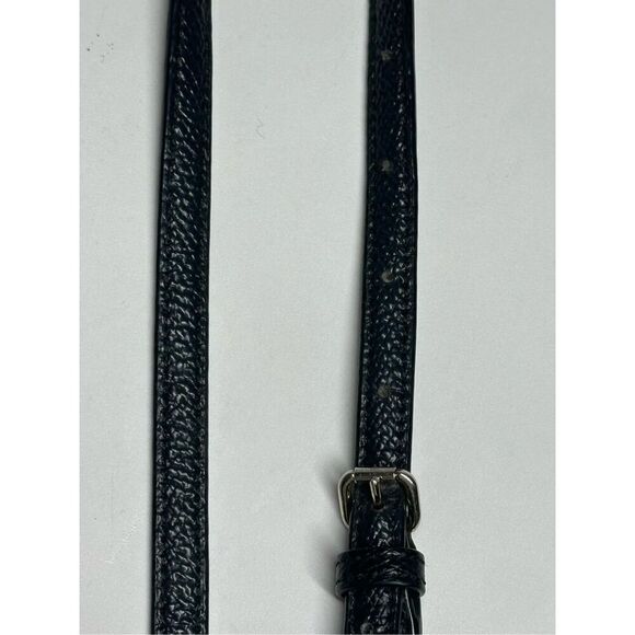 Coach Shoulder Strap With Black Pebbled Leather Key Fob Hanging Bag Tag - Picture 6 of 10